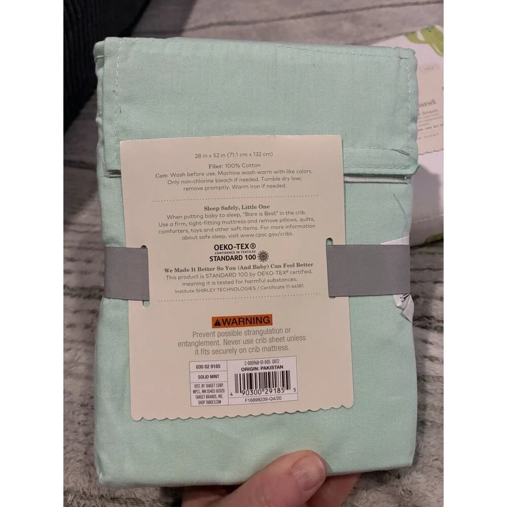 Fitted Crib Sheet Set Cloud Island 100% cotton w soft finish Green Cactus